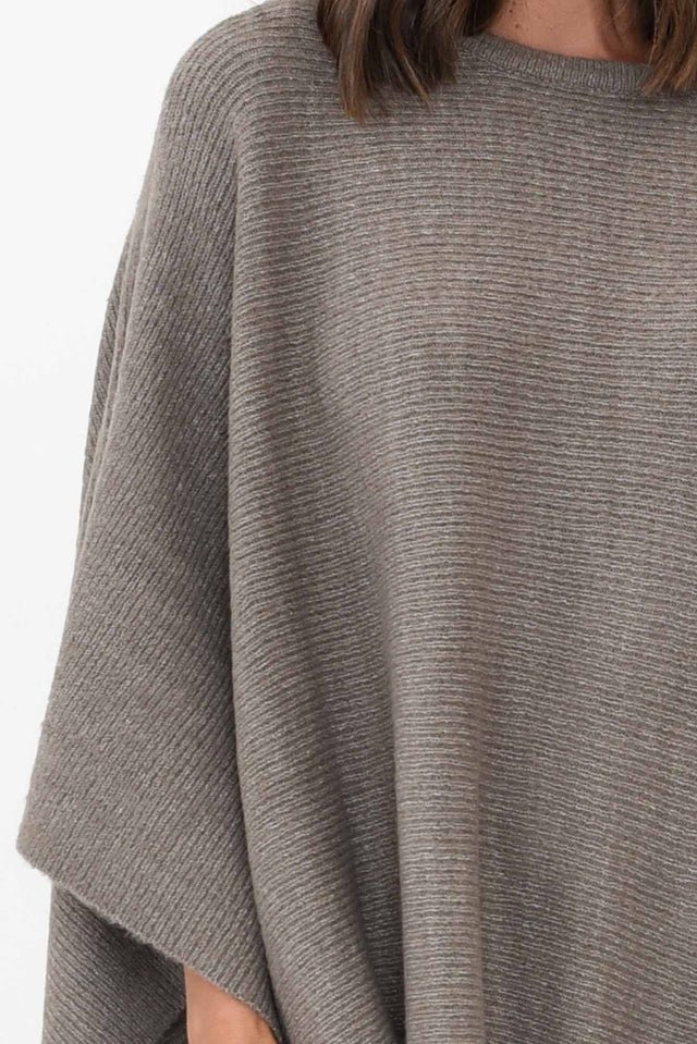 Addie Grey Wool Blend Poncho