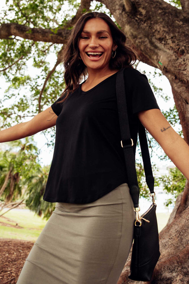 Veronica Black Bamboo Tee