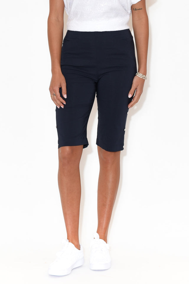 Alyssa Navy Pocket Shorts   alt text|model:Brontie;wearing:XS