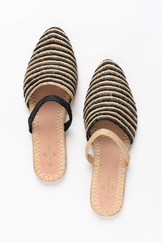 Amalu Monochrome Straw Woven Mule