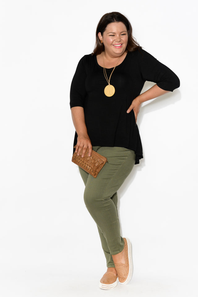 Black Bamboo Hi Lo Hem Top