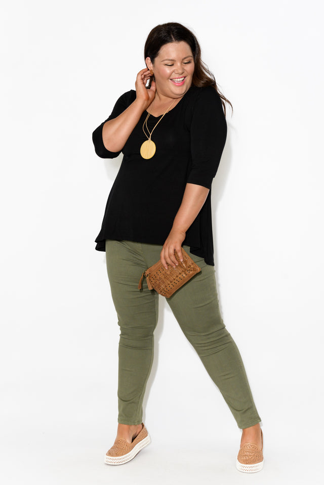 Black Bamboo Hi Lo Hem Top