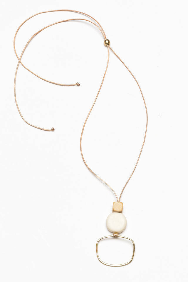 Callie Gold Bead Pendant Necklace image 1