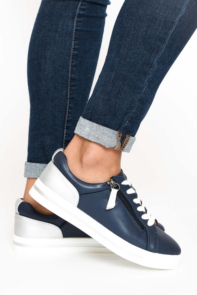 Carissa Navy Silver Sneaker
