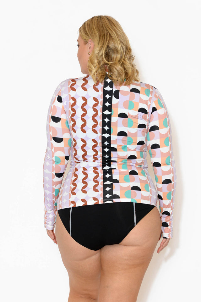 Carrie Geometrica High Neck Swim Top