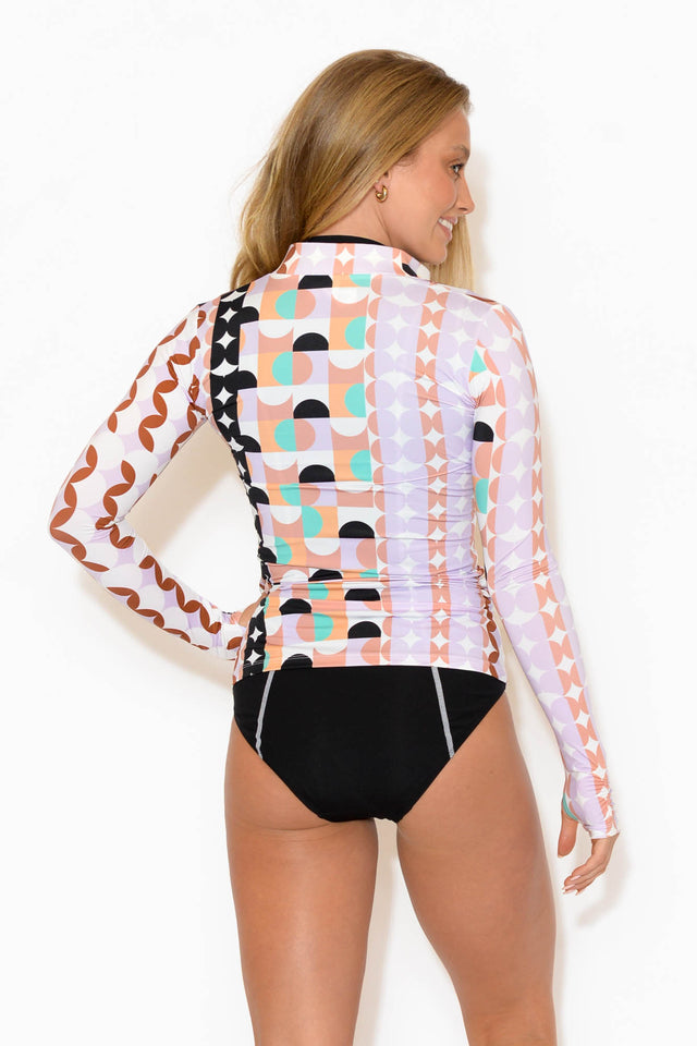 Carrie Geometrica High Neck Swim Top