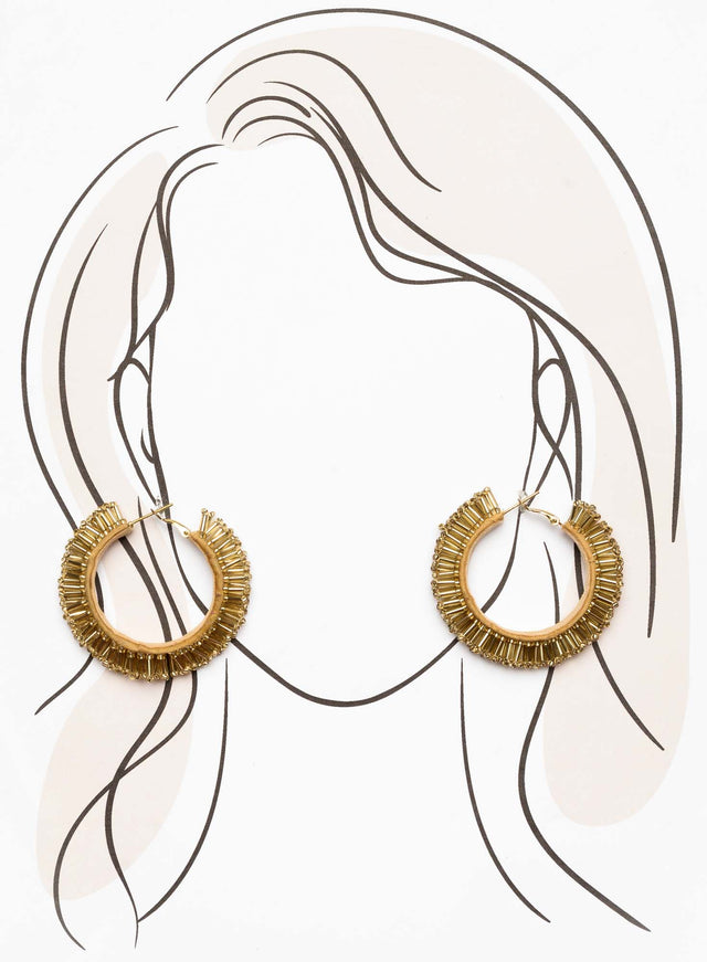 Christina Gold Beaded Hoop Earrings image 2