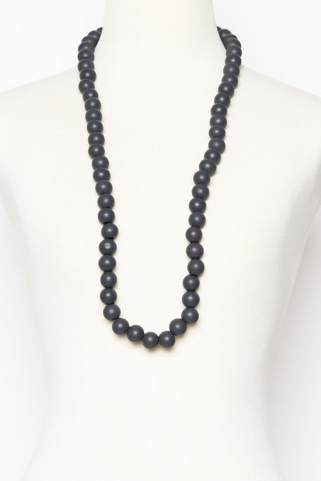 Clarice Charcoal Wood Bead Necklace image 2
