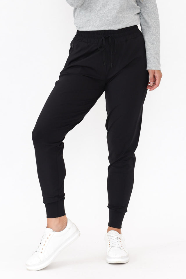 Collins Black Tie Waist Jogger Pant alt text|model: ;wearing:8