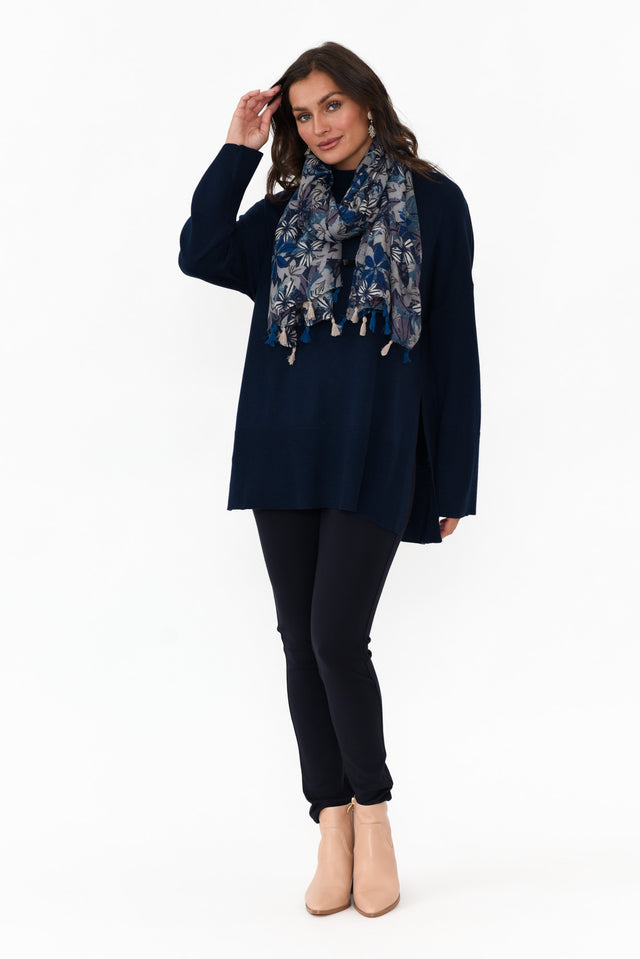 Elsa Navy Winter Ponte Pants