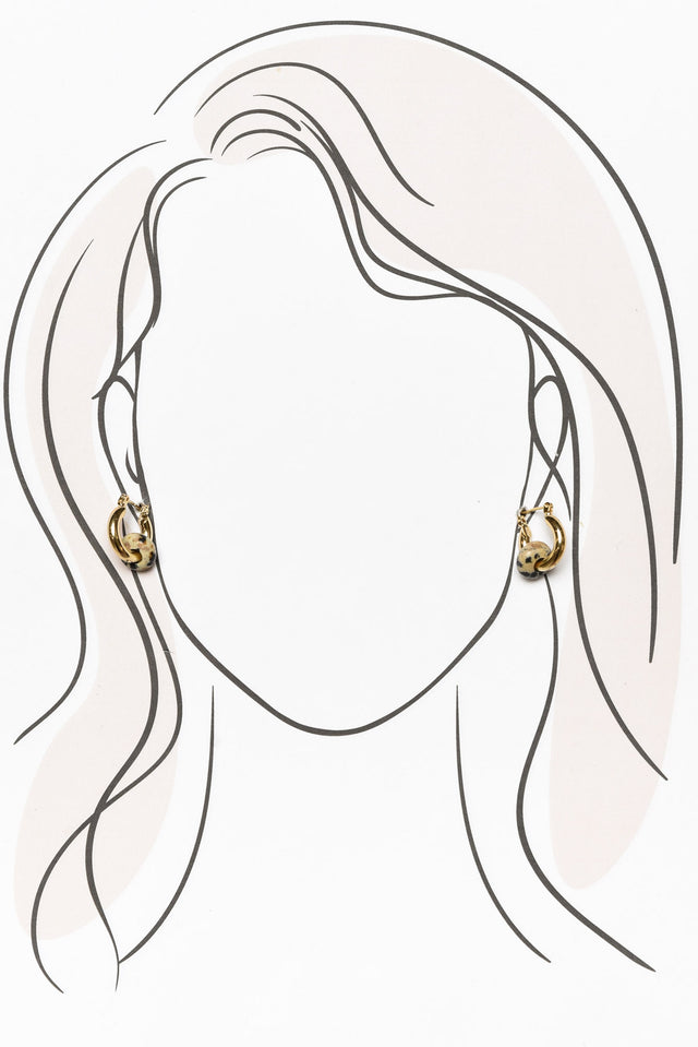 Corina Grey Speckle Huggie Earrings image 2