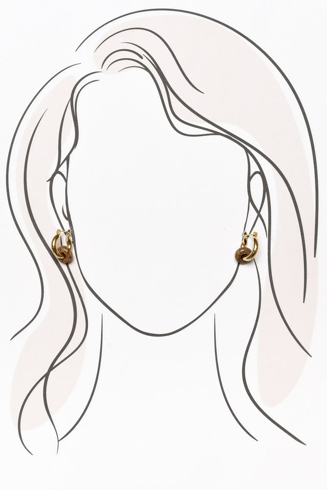 Corina Natural Speckle Huggie Earrings