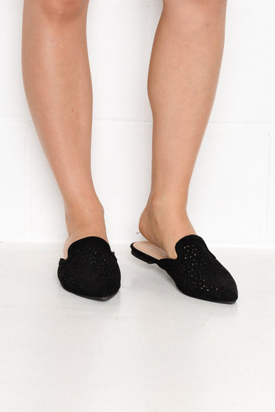 Daisy Black Cut Out Mule