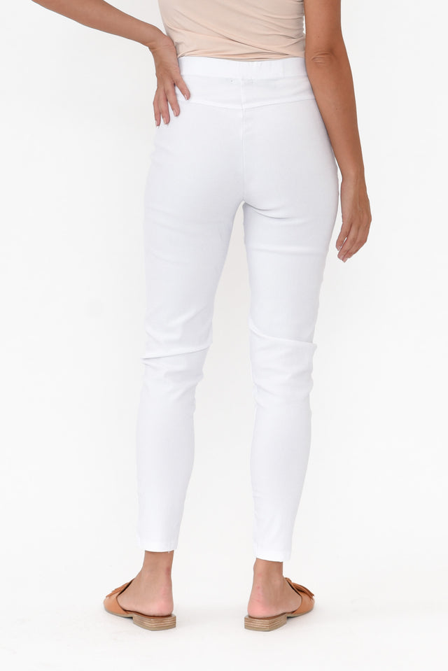 Dixon White Cotton Stretch Pants image 6