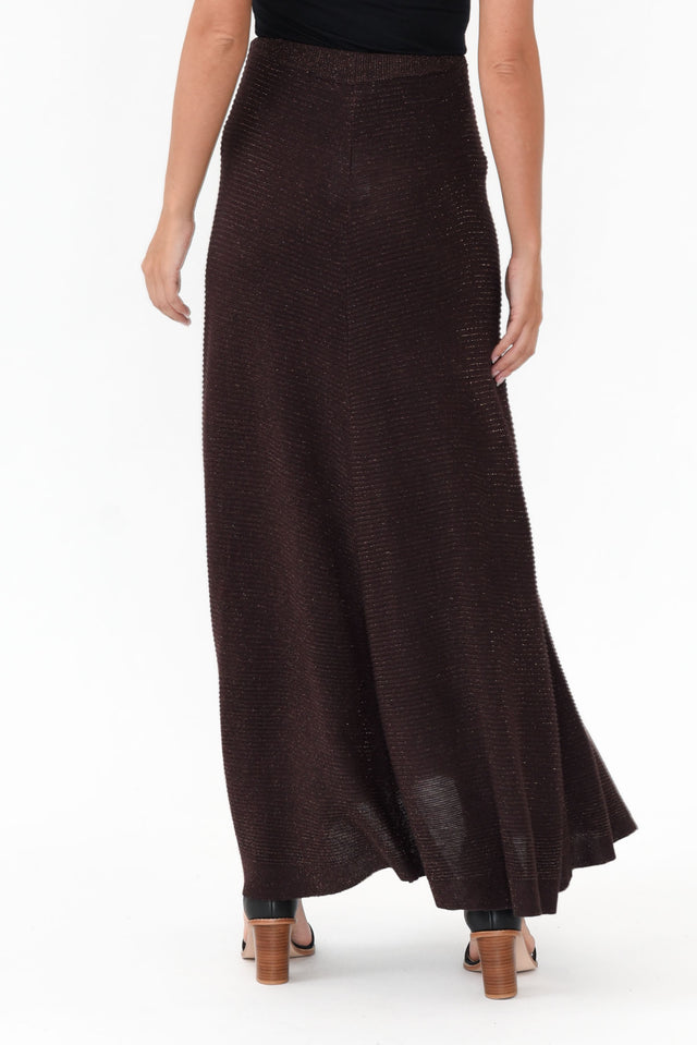 Domenica Brown Knit Midi Skirt image 5