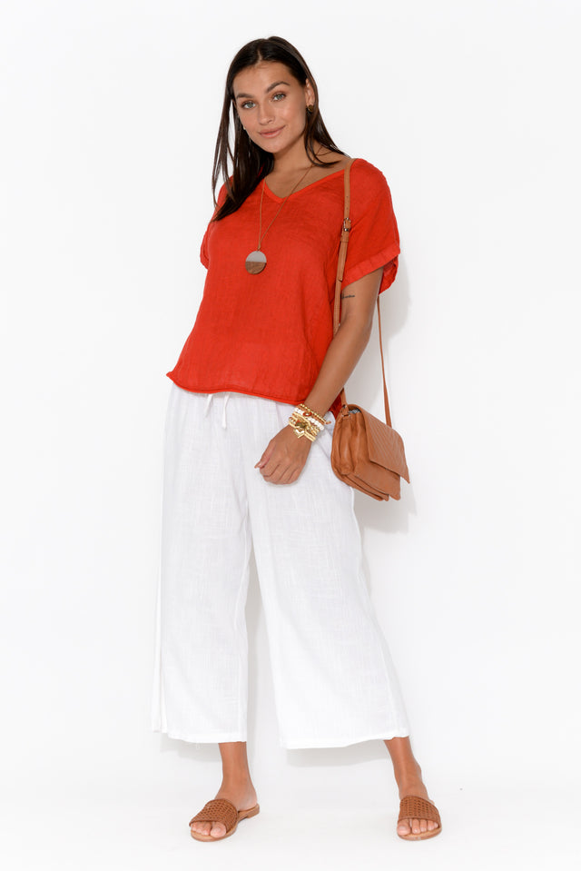 Minnelli White Linen Cotton Pants image 5