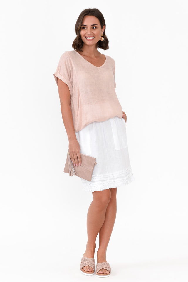 Effie Blush Linen Tee
