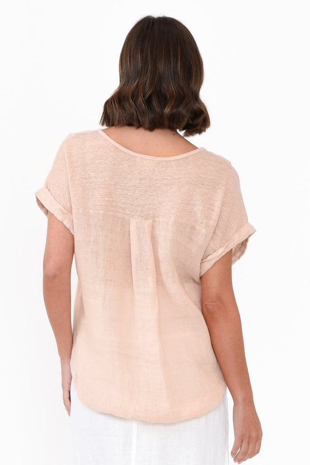 Effie Blush Linen Tee