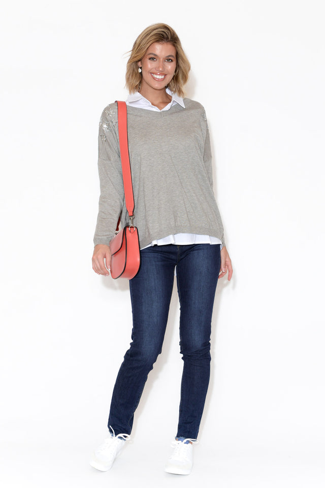 Erika Grey Sequin Embellished Knit