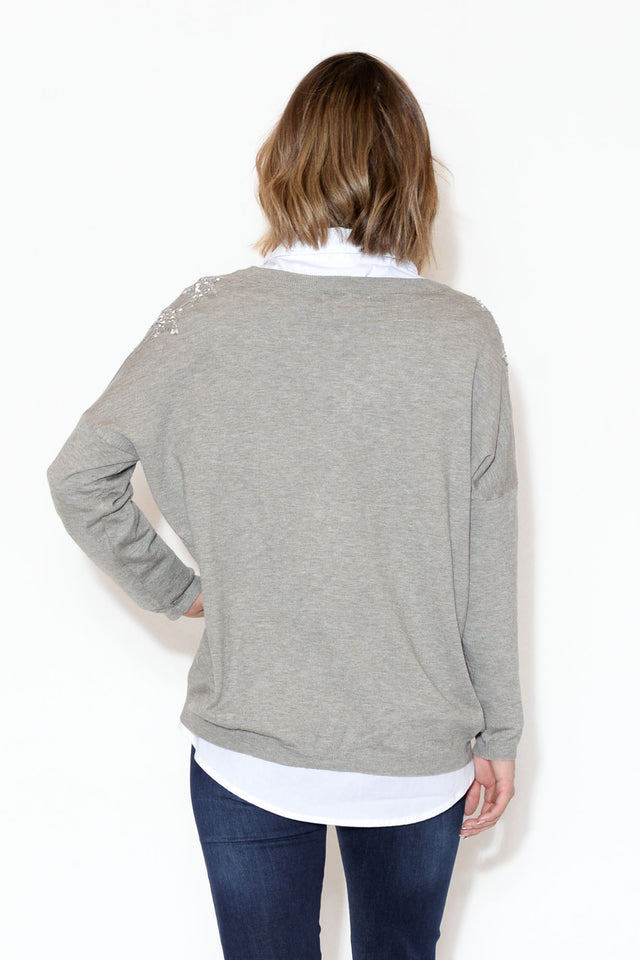 Erika Grey Sequin Embellished Knit