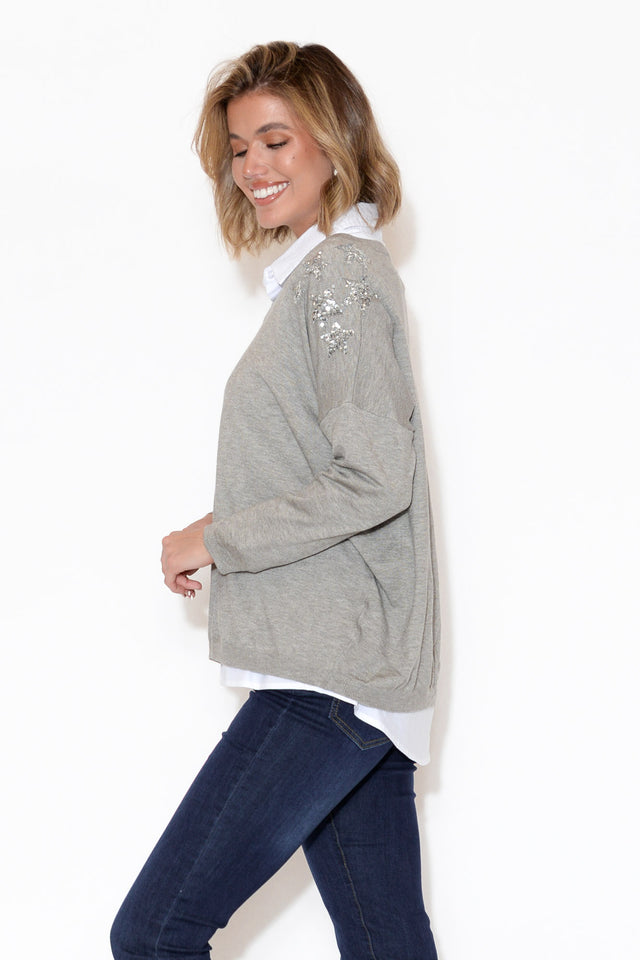 Erika Grey Sequin Embellished Knit