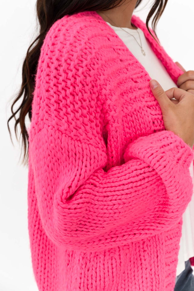 Freddie Pink Knit Pocket Cardigan