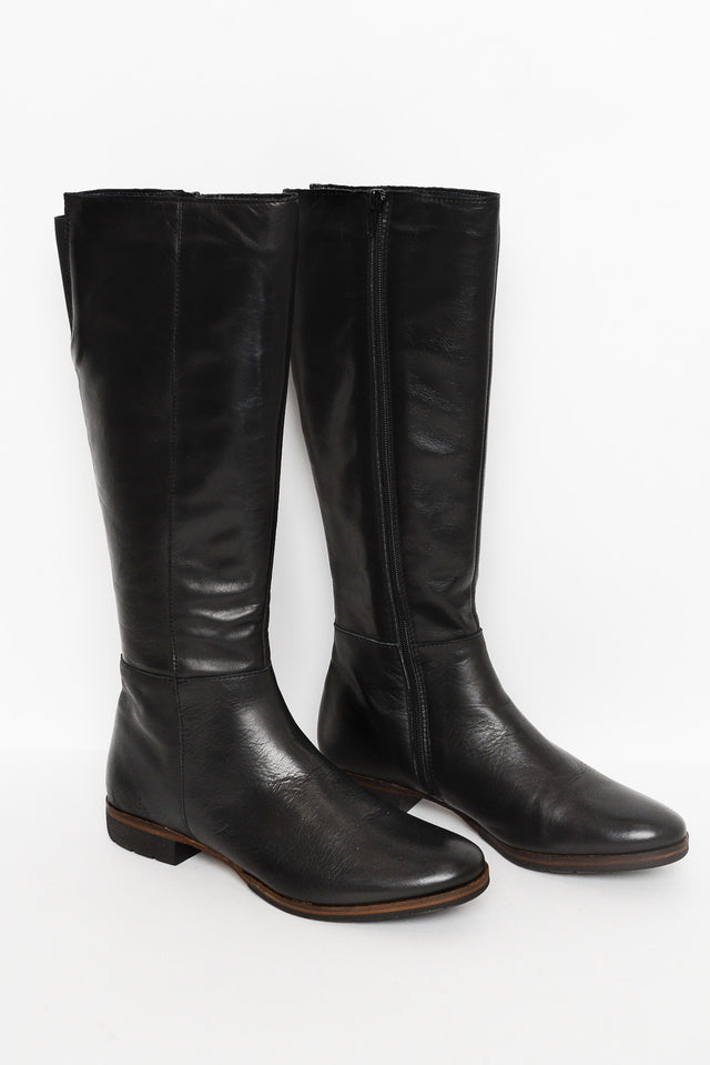 Gaetan Black Leather Long Boot image 2