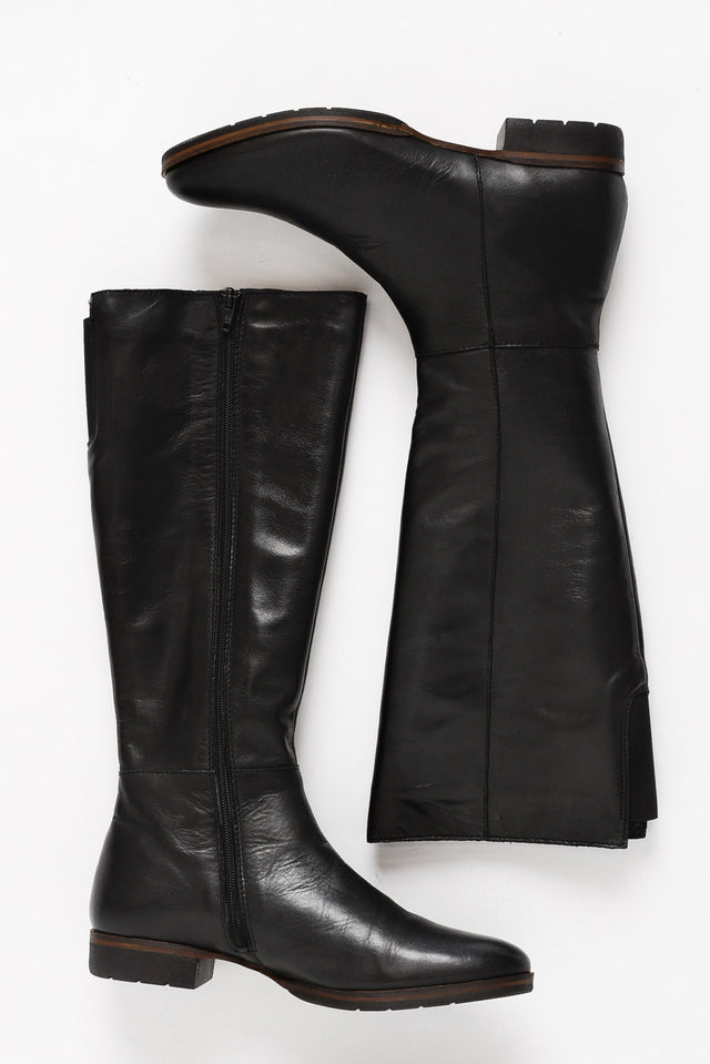 Gaetan Black Leather Long Boot image 3
