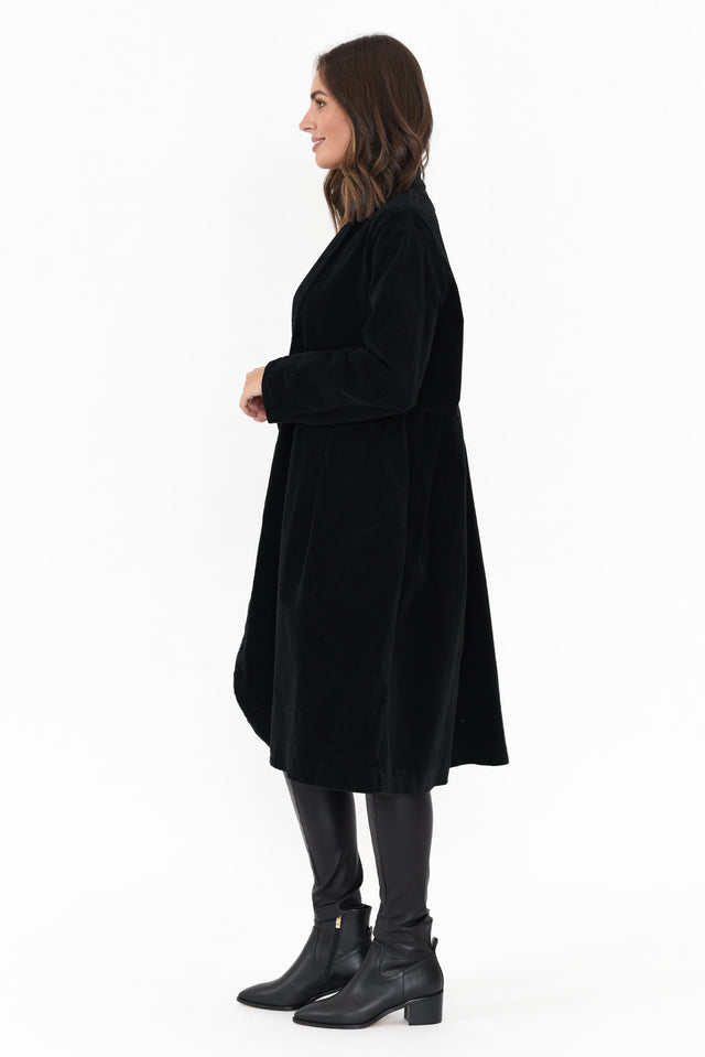 Genevieve Black Velvet Coat