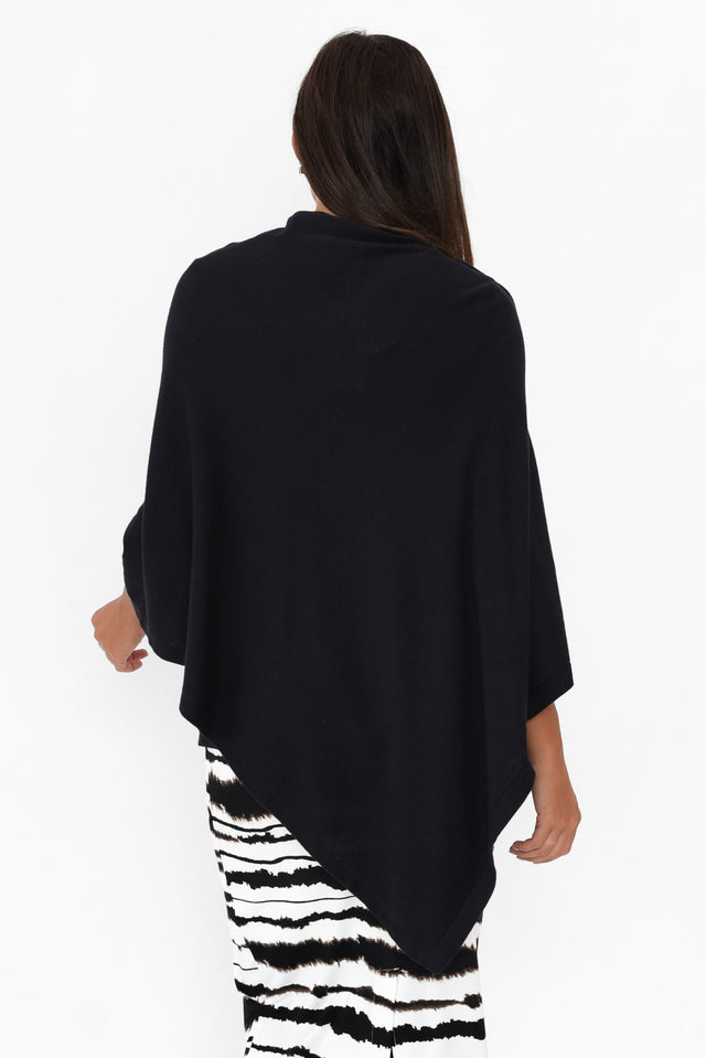 Gisele Black Button Up Poncho