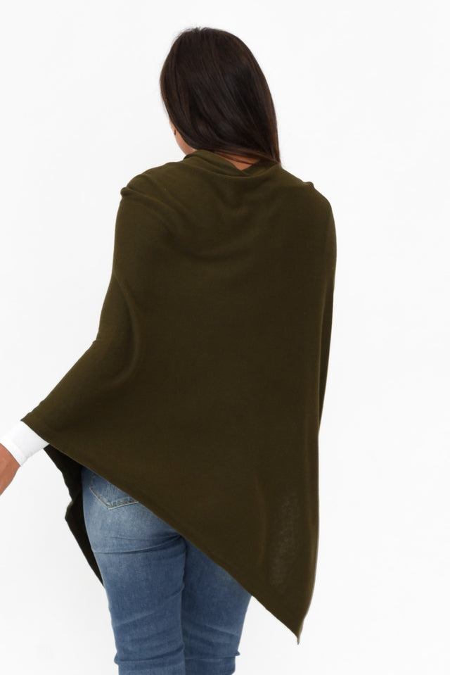 Gisele Khaki Button Up Poncho
