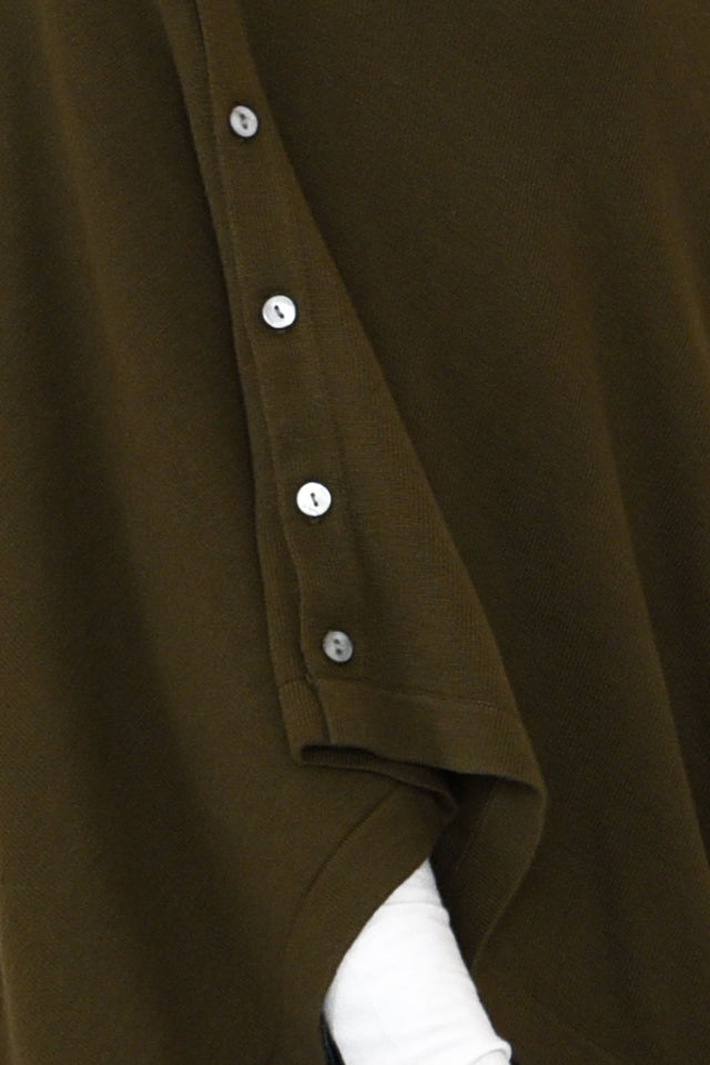 Gisele Khaki Button Up Poncho