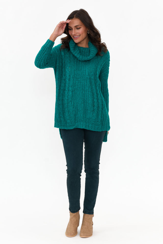 Hamlin Blue Roll Neck Jumper