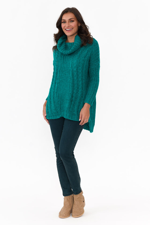 Hamlin Blue Roll Neck Jumper