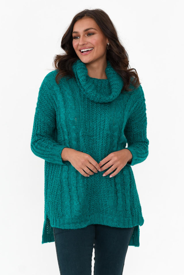 Hamlin Blue Roll Neck Jumper