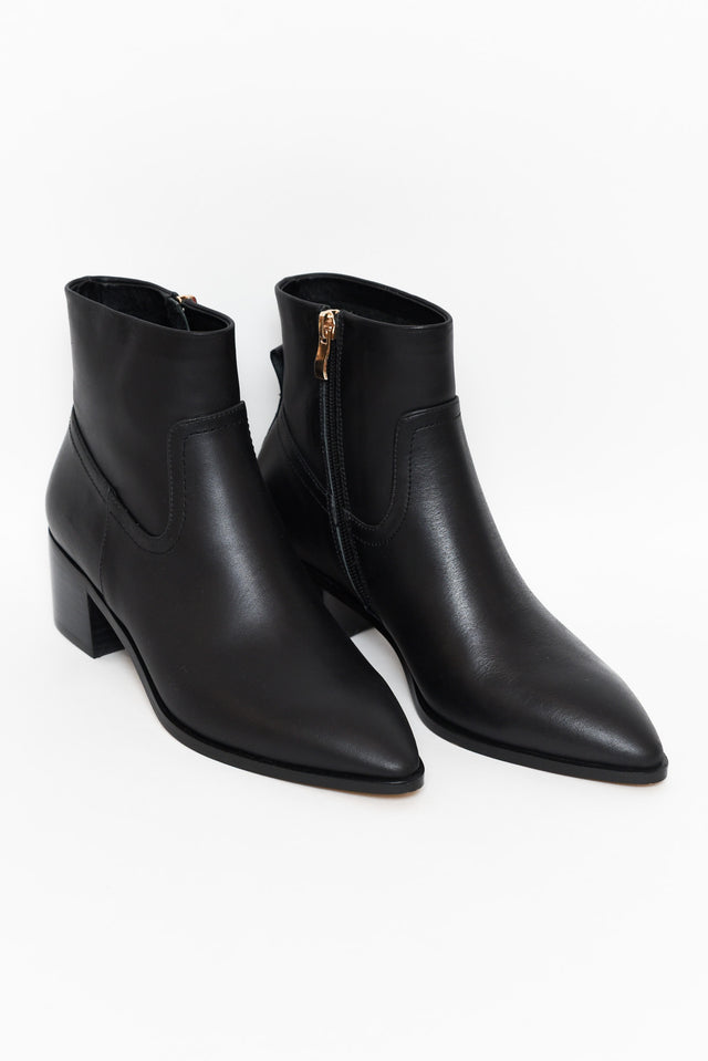 Haven Black Leather Ankle Boot