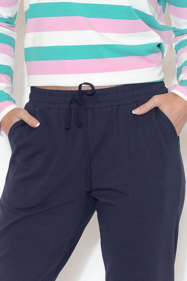 Heidi Navy Cuffed Jogger Pants image 3