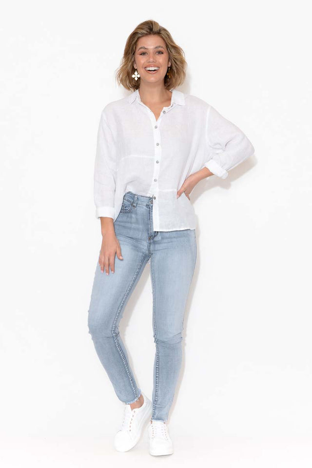 Indiana Light Denim Frayed Slim Fit Jeans