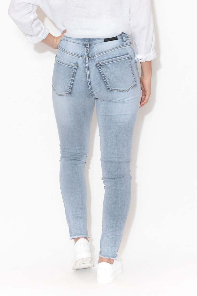 Indiana Light Denim Frayed Slim Fit Jeans