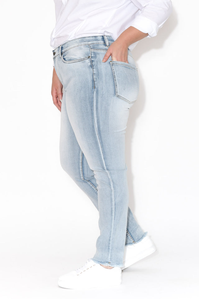 Indiana Light Denim Frayed Slim Fit Jeans