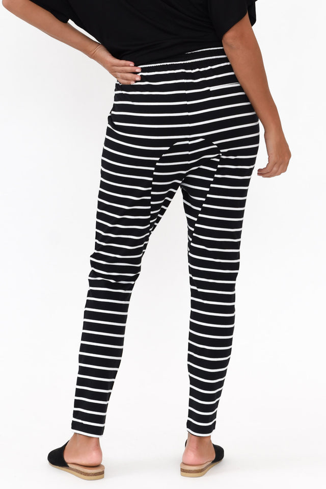 Jade Black and White Stripe Slouch Pants image 5