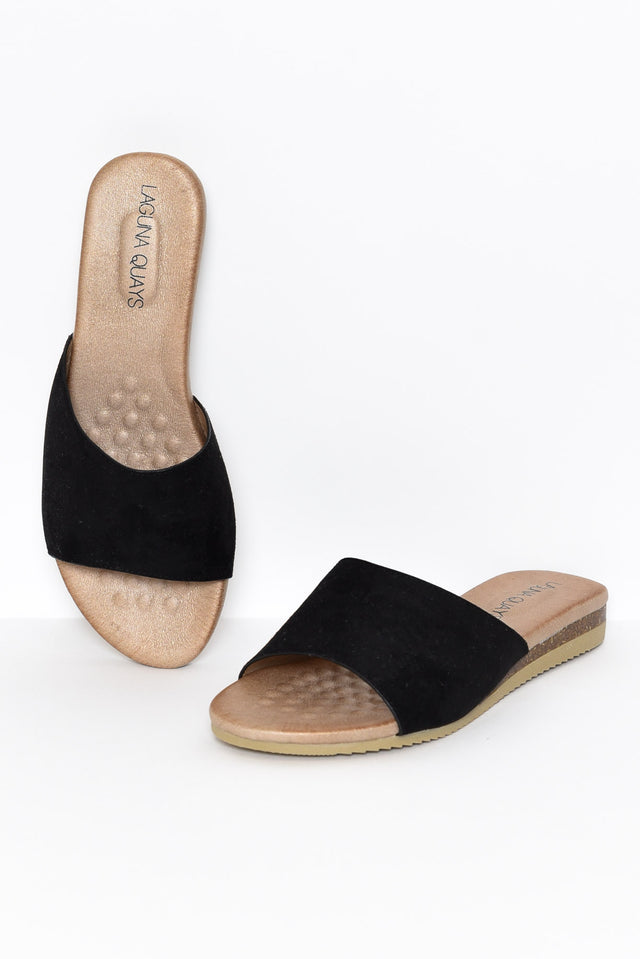 Kaia Black Asymmetrical Slide