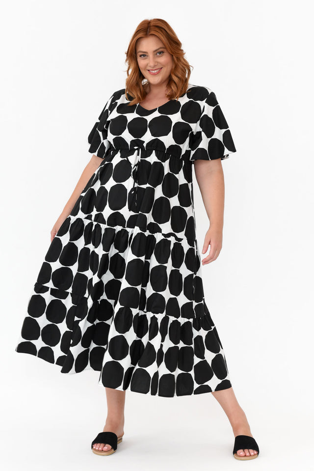 Kasey Black Spot Cotton Poplin Dress image 9