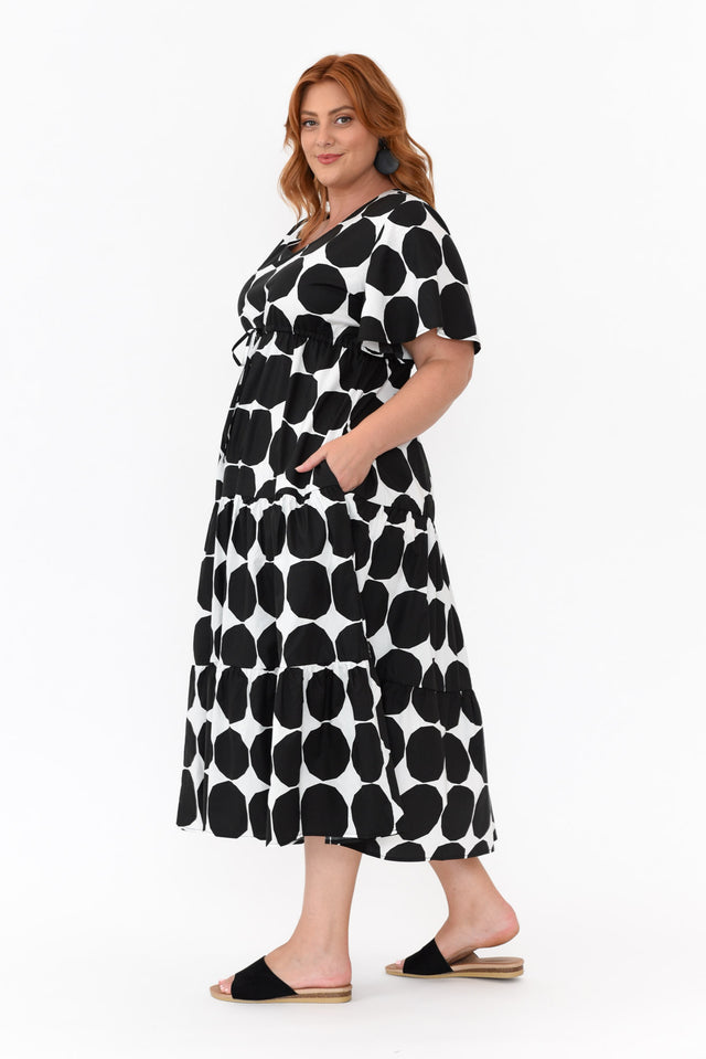 Kasey Black Spot Cotton Poplin Dress image 7