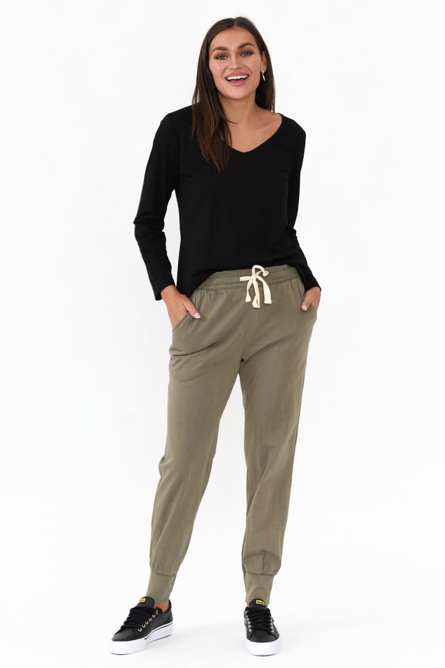 Khaki Wash Out Lounge Pants