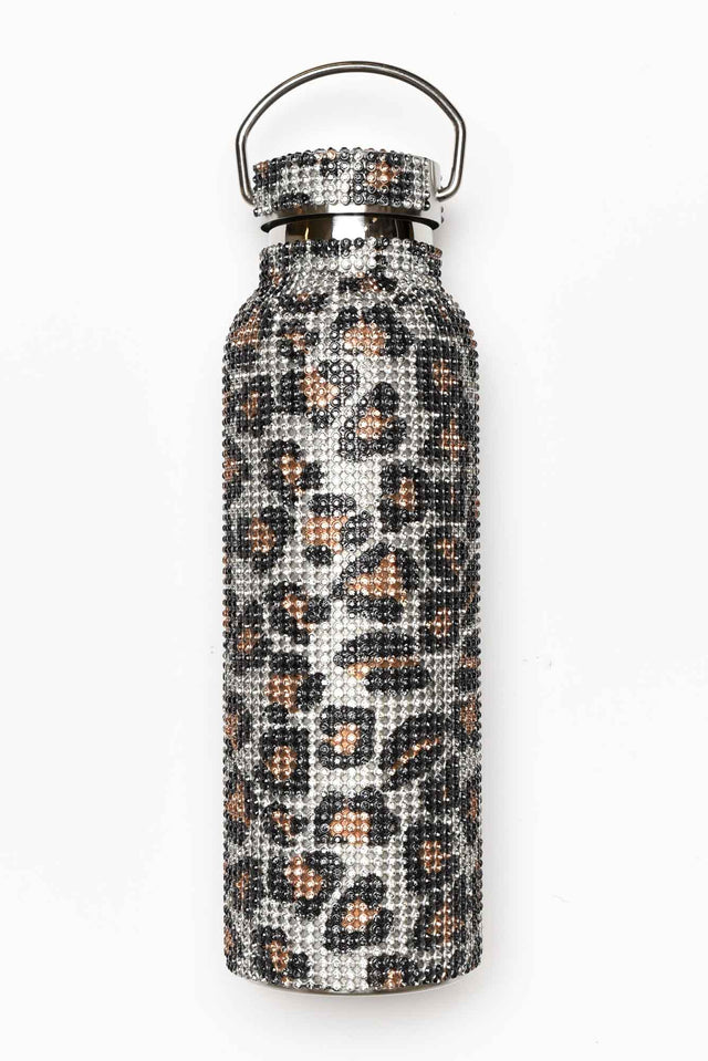 Leopard Large Diamante Water Bottle