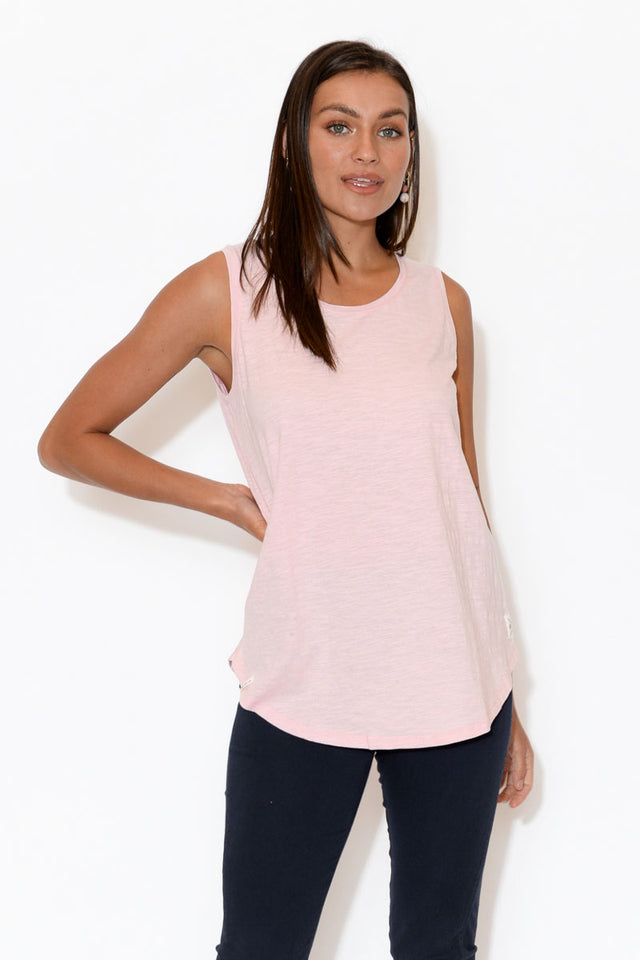 Light Pink Cotton Scoop Tank