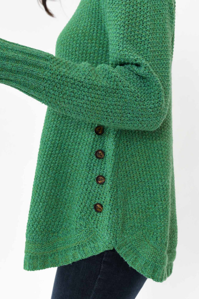 Lucas Green Knit Button Jumper