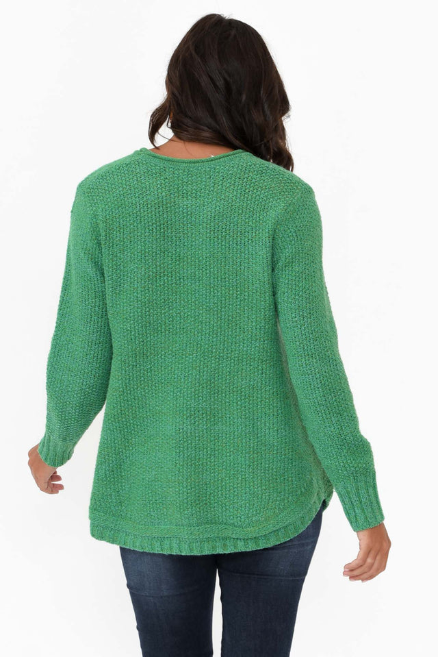 Lucas Green Knit Button Jumper