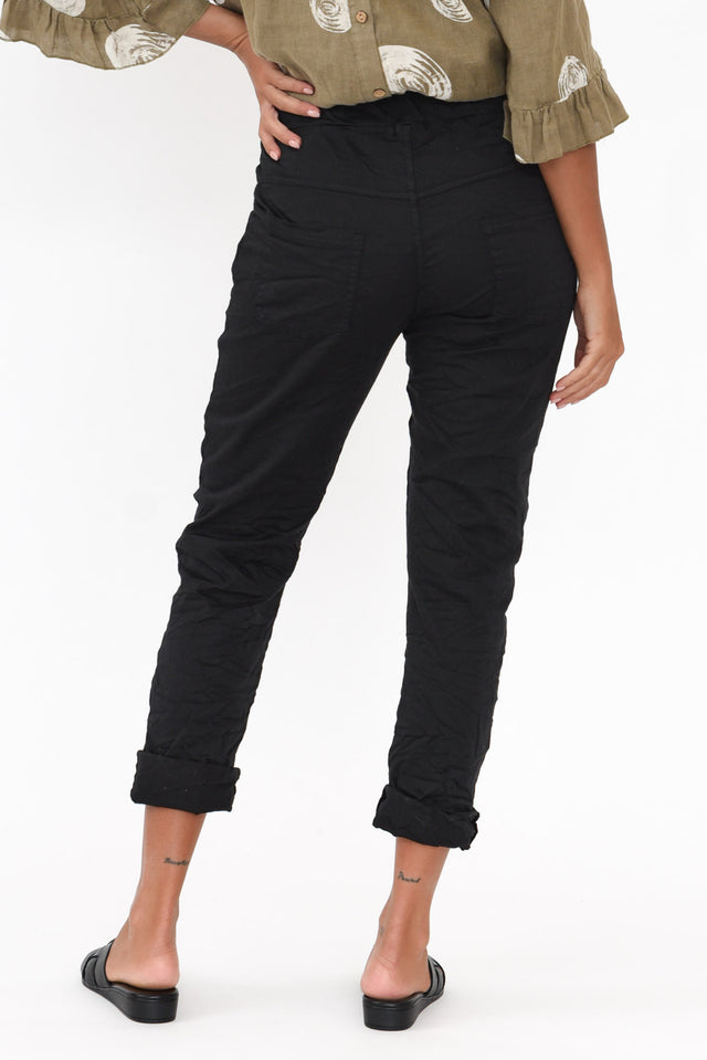 Lyle Black Cotton Blend Stretch Pants